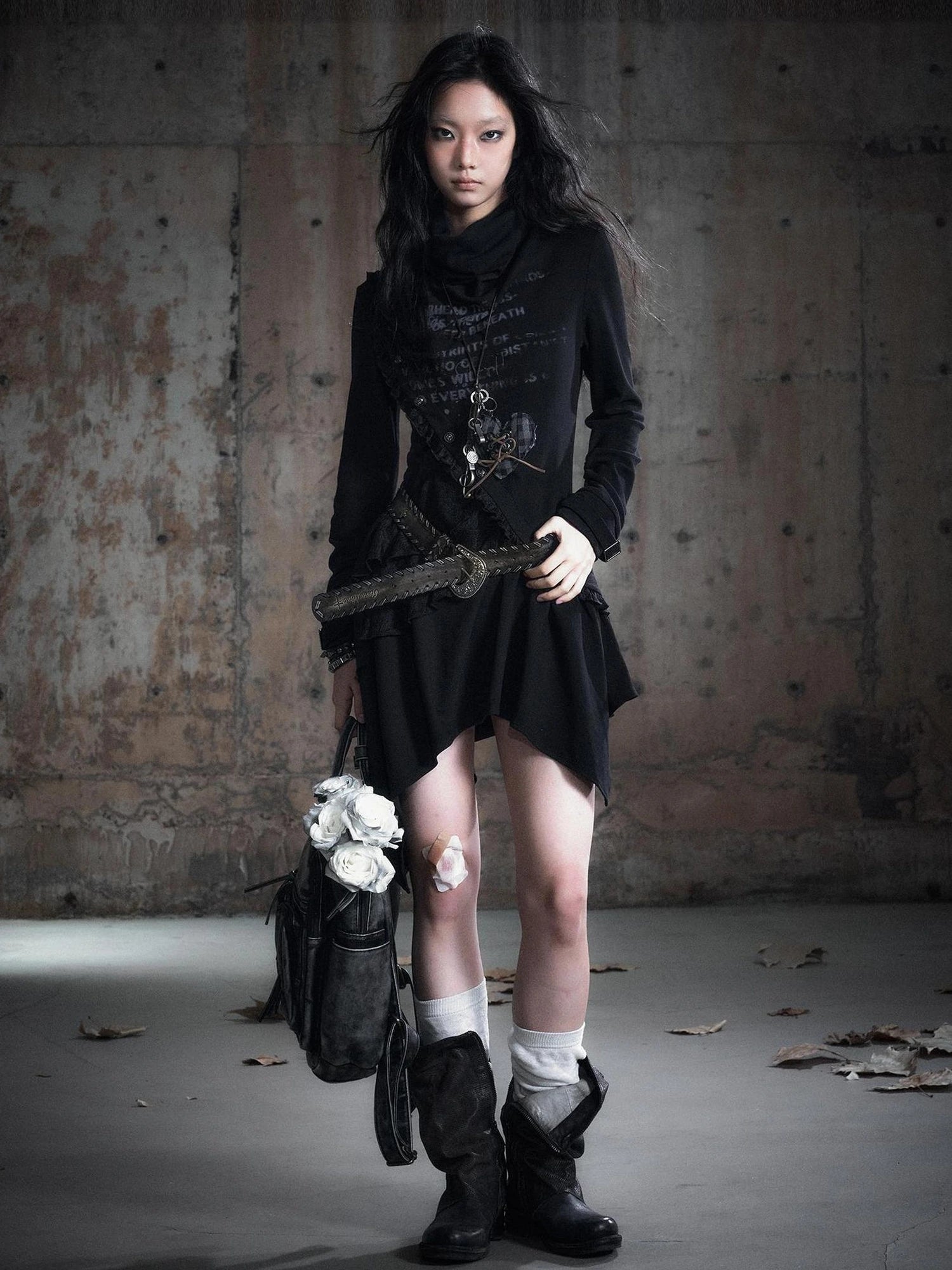 Chinese Clothing Cest Nous Update Deconstructed Collar Asymmetric Hem Lace Trimmed Dress