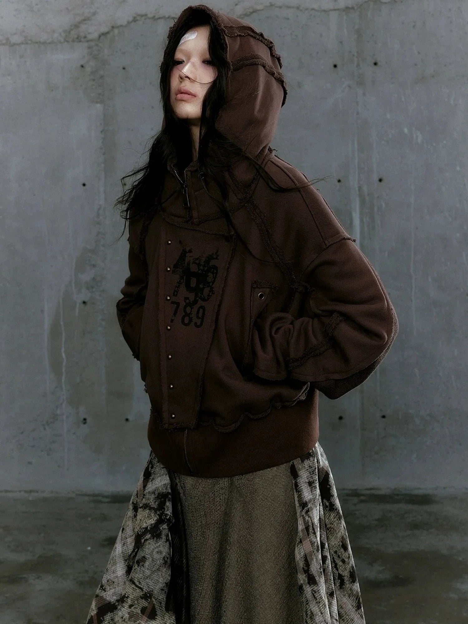 Chinese Clothing Cest Nous Update Deconstructed Digital Print Hoodie