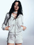 Chinese Clothing Cest Nous Update Deconstructed Lace Graffiti Sweatsuit V-neck T-shirt Long Sleeve