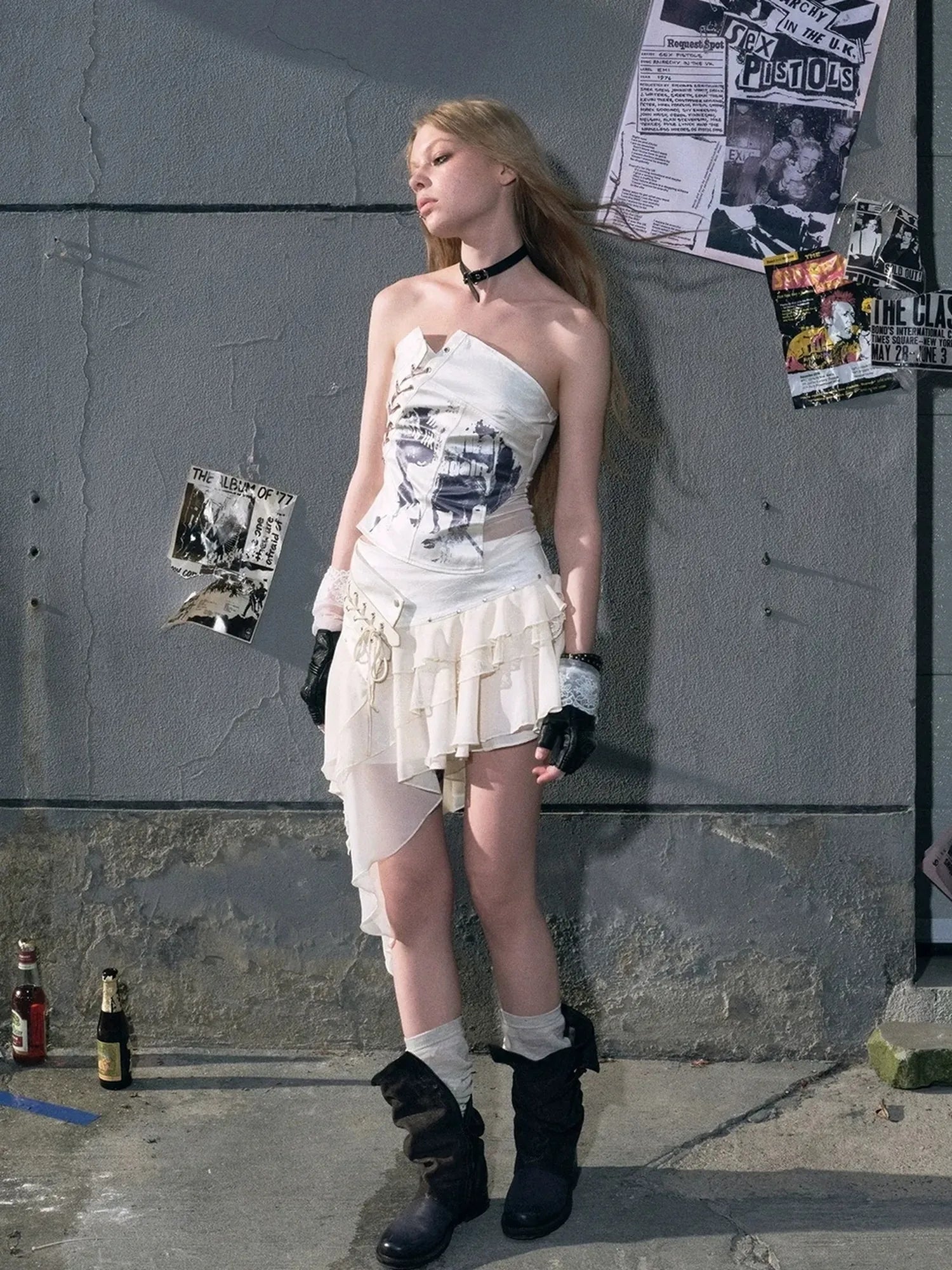 Chinese Clothing Cest Nous Update Deconstructed Punk Corset Top