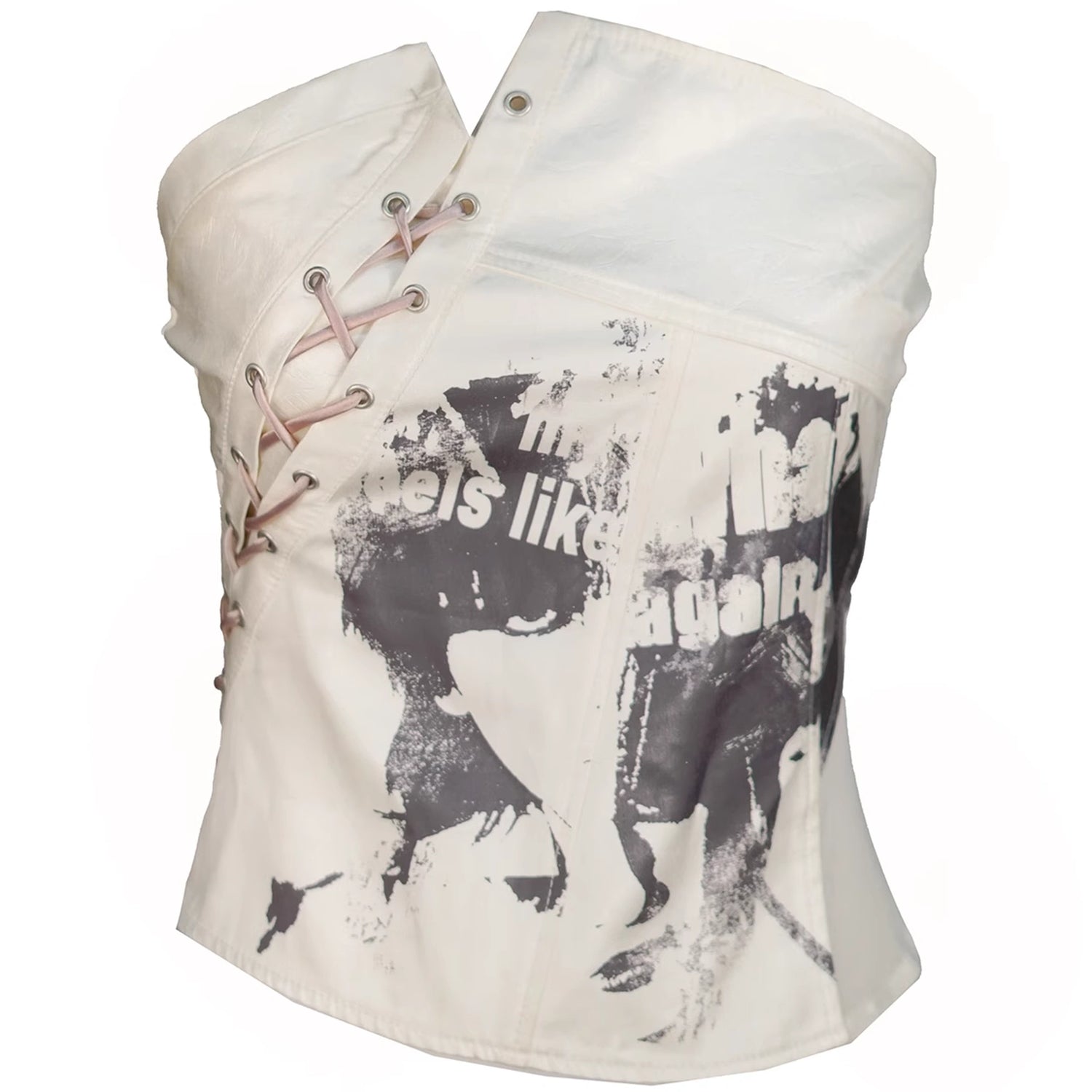 Chinese Clothing Cest Nous Update Deconstructed Punk Corset Top MISSTT