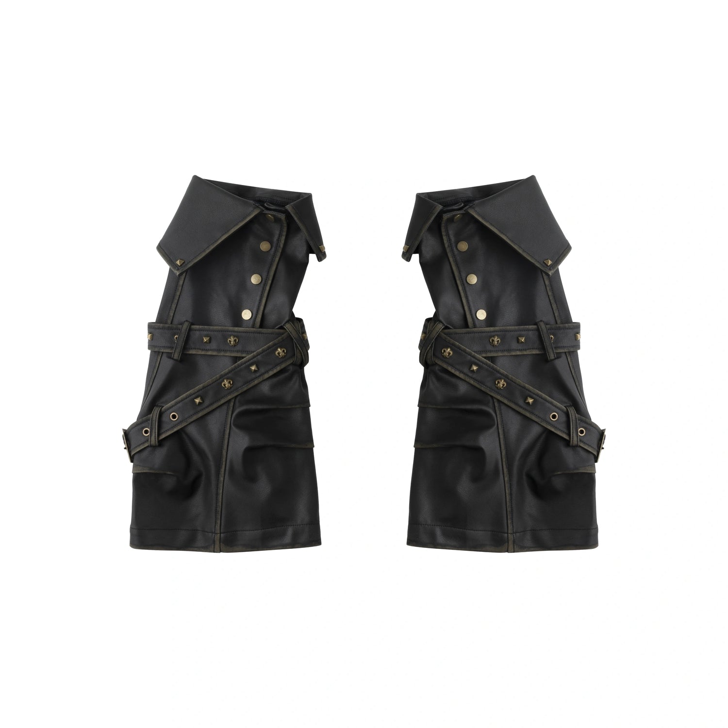 Chinese Clothing Cest Nous Update Distressed Leather Leggings With Rivets MISSTT
