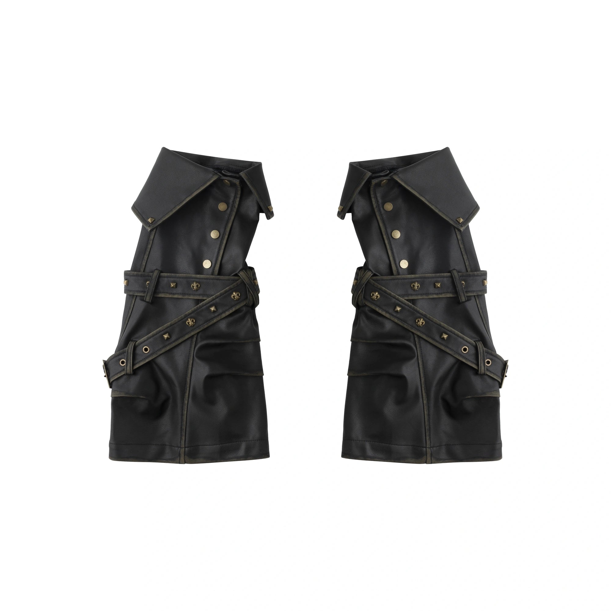 Chinese Clothing Cest Nous Update Distressed Leather Leggings With Rivets MISSTT