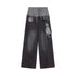 Chinese Clothing Cest Nous Update Double Waist Distressed Grey Flared Jeans MISSTT
