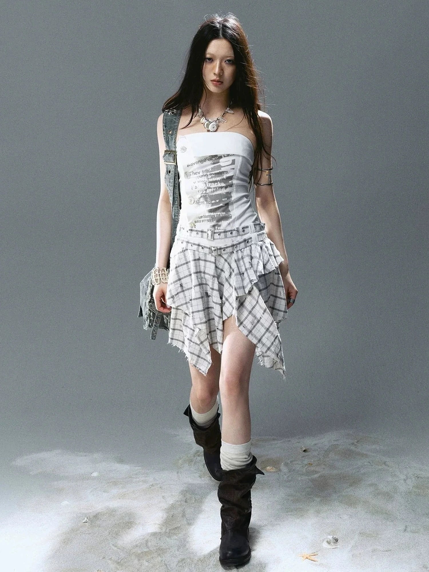 Chinese Clothing Cest Nous Update Layered Shell Crystal Pendant Necklace