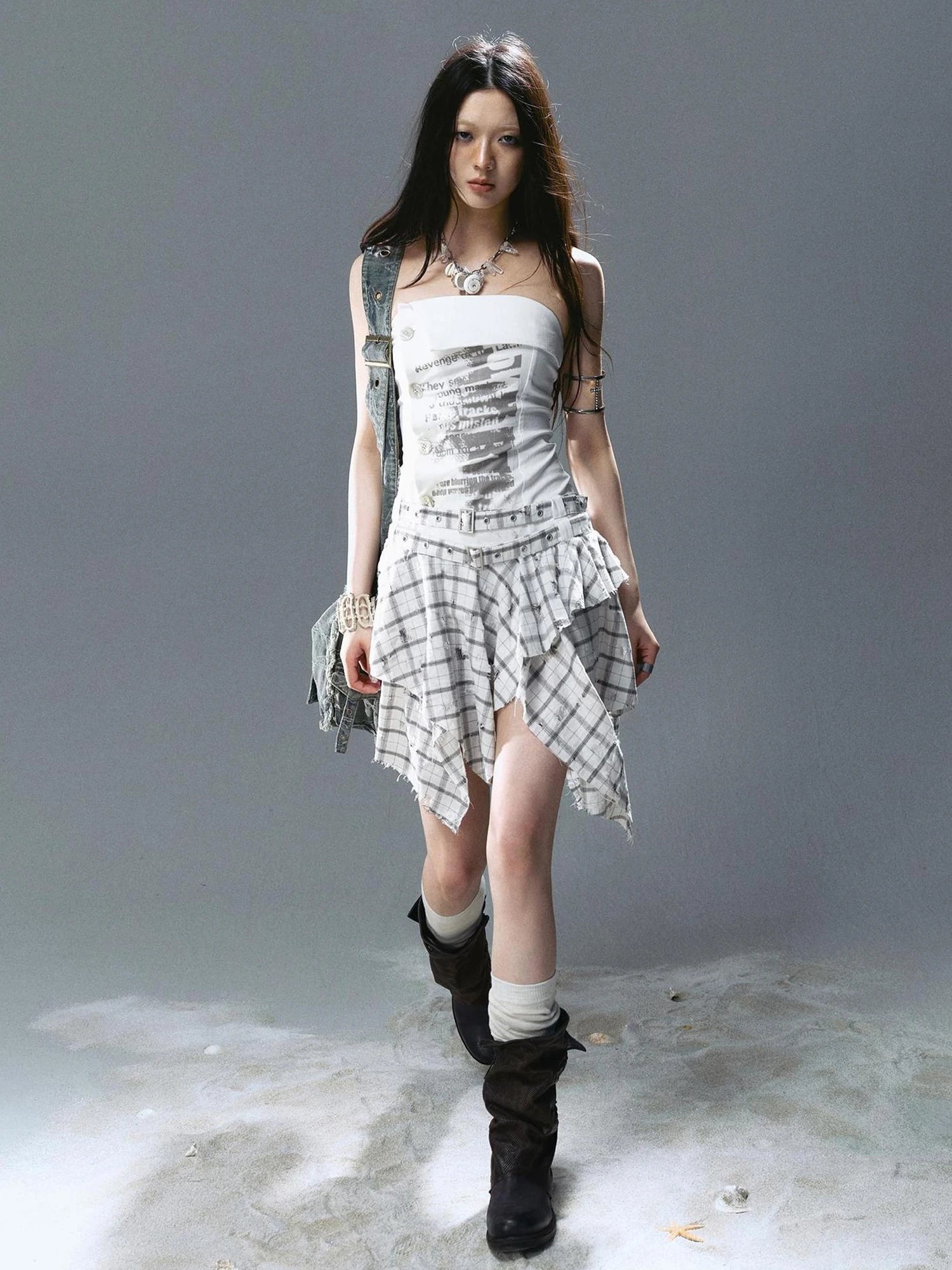 Chinese Clothing Cest Nous Update Layered Shell Crystal Pendant Necklace