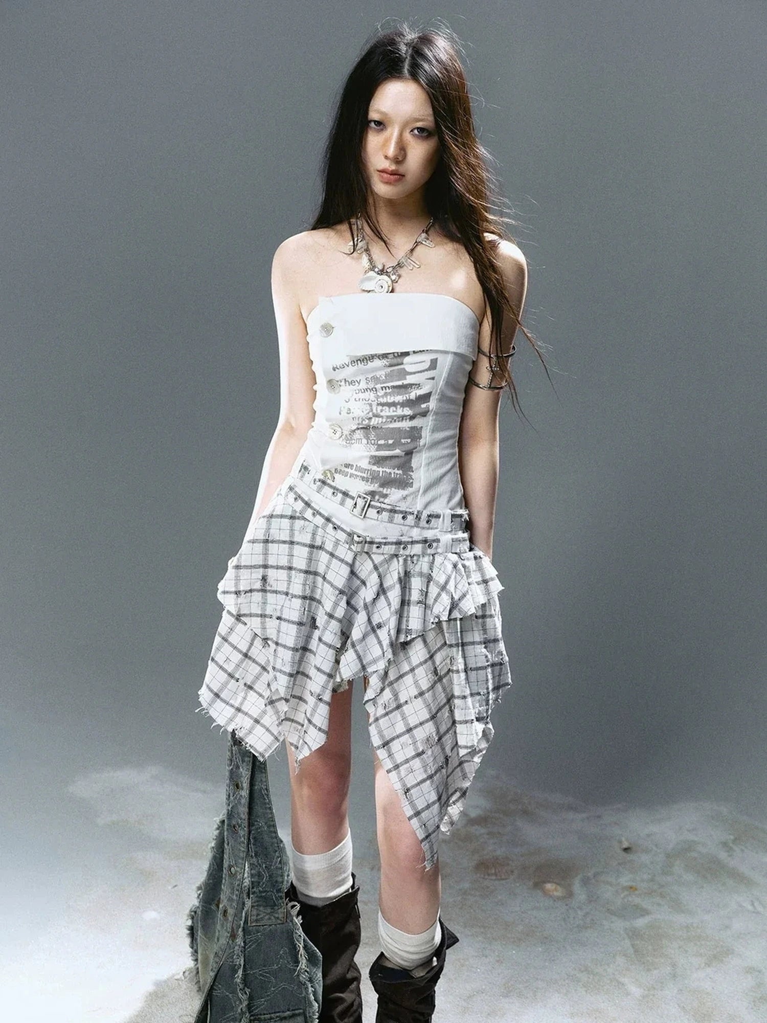 Chinese Clothing Cest Nous Update Layered Shell Crystal Pendant Necklace