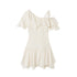 Chinese Clothing Cest Nous Update Off Shoulder Knitted Chiffon Wave Dress MISSTT