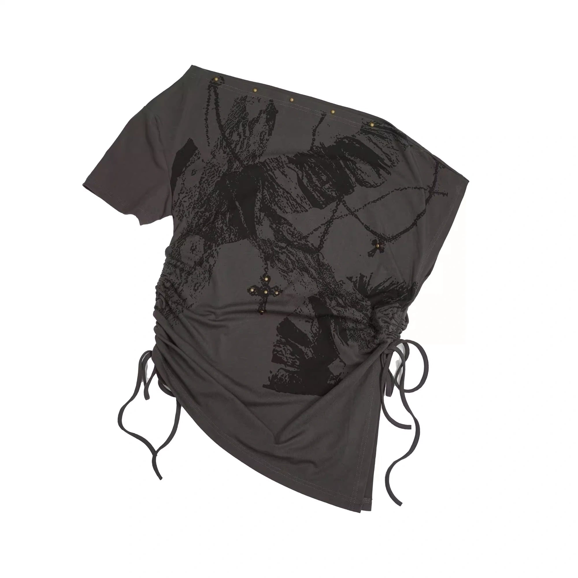 Chinese Clothing Cest Nous Update Oversize Off Shoulder Printed Tencel Tee MISSTT