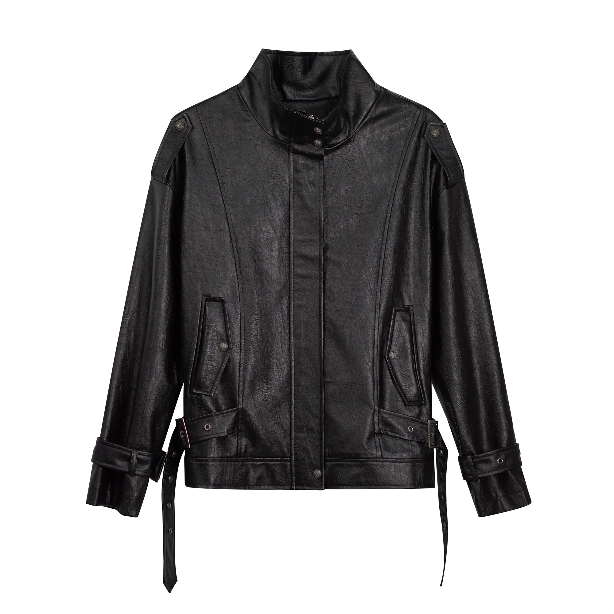 Chinese Clothing Cest Nous Update Oversize Textured Leather Jacket With Adjustable Hem MISSTT