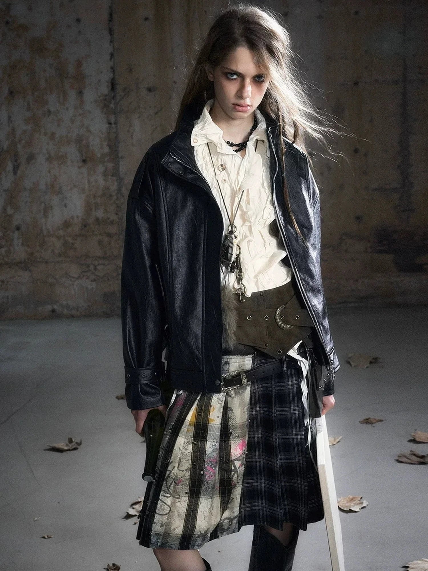 Chinese Clothing Cest Nous Update Oversize Textured Leather Jacket With Adjustable Hem