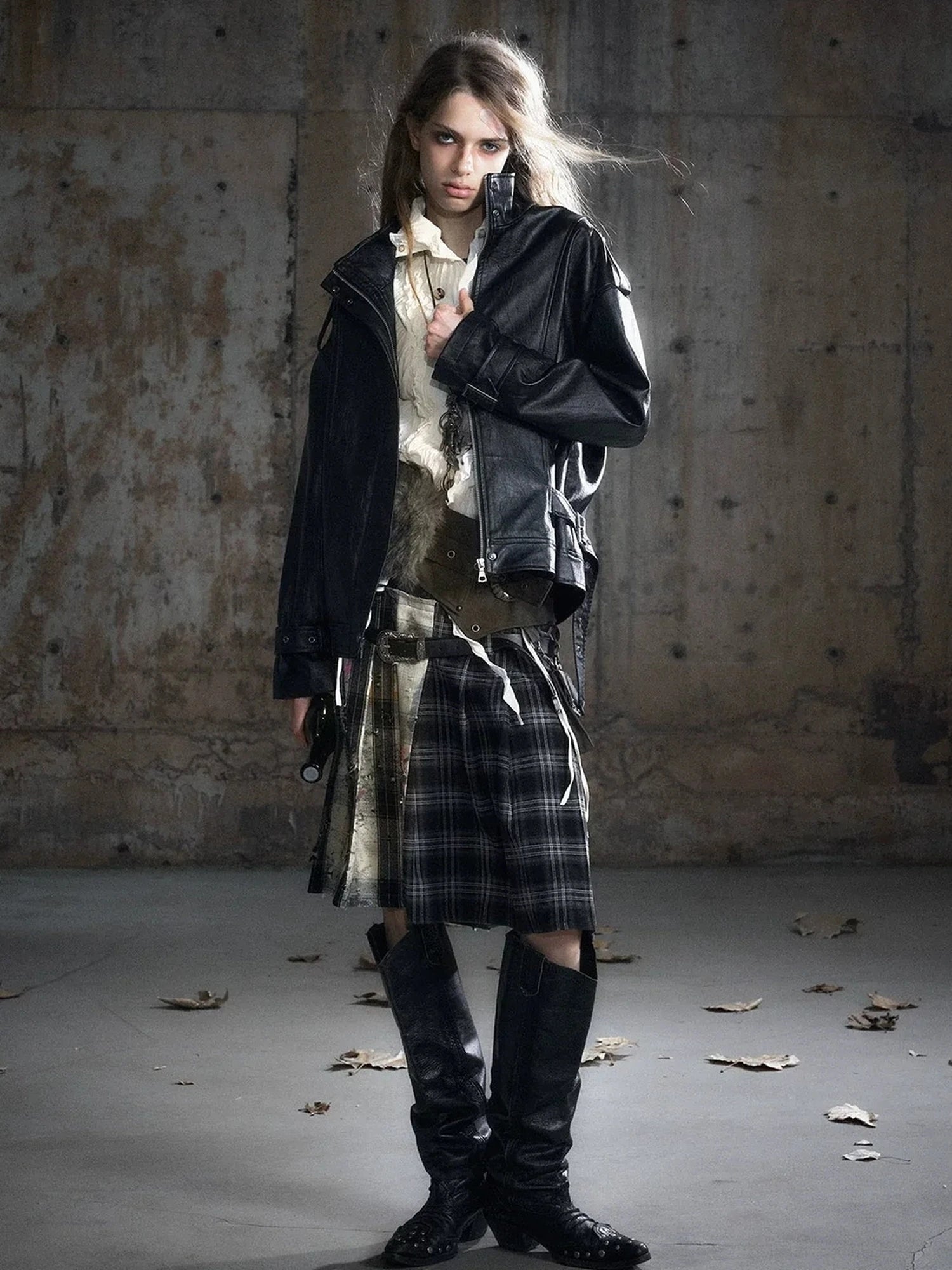 Chinese Clothing Cest Nous Update Oversize Textured Leather Jacket With Adjustable Hem