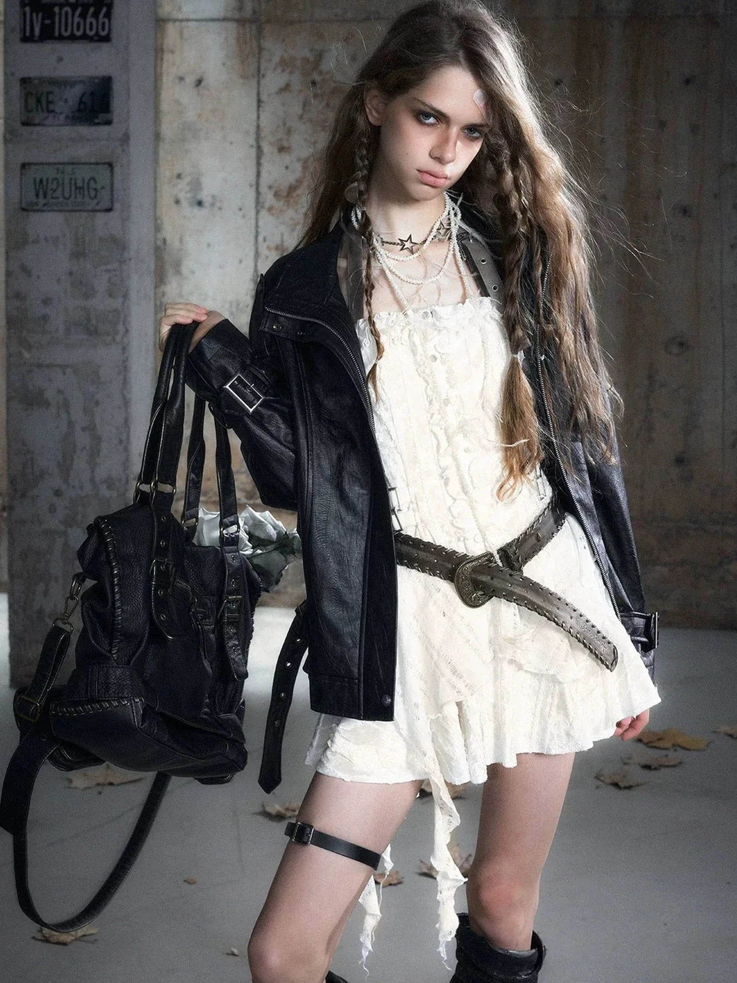 Chinese Clothing Cest Nous Update Oversize Textured Leather Jacket With Adjustable Hem