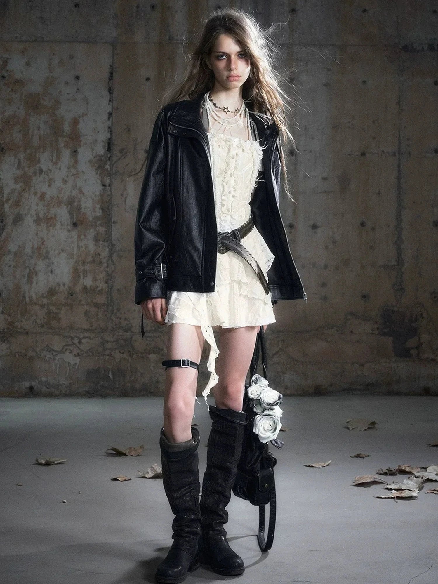 Chinese Clothing Cest Nous Update Oversize Textured Leather Jacket With Adjustable Hem
