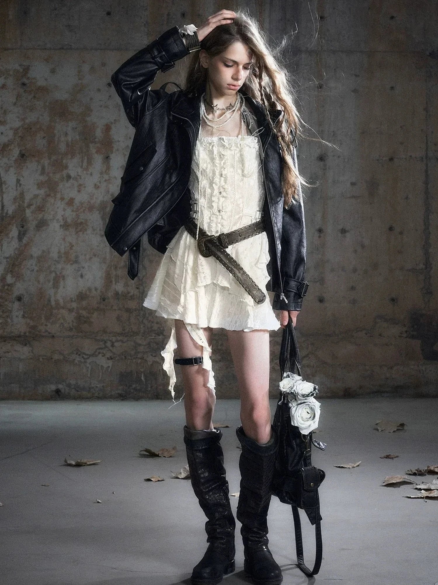 Chinese Clothing Cest Nous Update Oversize Textured Leather Jacket With Adjustable Hem