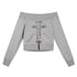 Chinese Clothing Cest Nous Update Oversized Distressed Print Off Shoulder Cropped Sweatshirt MISSTT