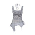 Chinese Clothing Cest Nous Update Printed Beaded Striped Chiffon Hollow Out Swing Neck Shell Top MISSTT