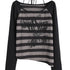 Chinese Clothing Cest Nous Update Punk Graffiti Sheer Striped Cover Up V-neck T-shirt Long Sleeve MISSTT