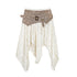 Chinese Clothing Cest Nous Update Punk Patchwork Velvet Skirt With Asymmetric Plaid Hem MISSTT