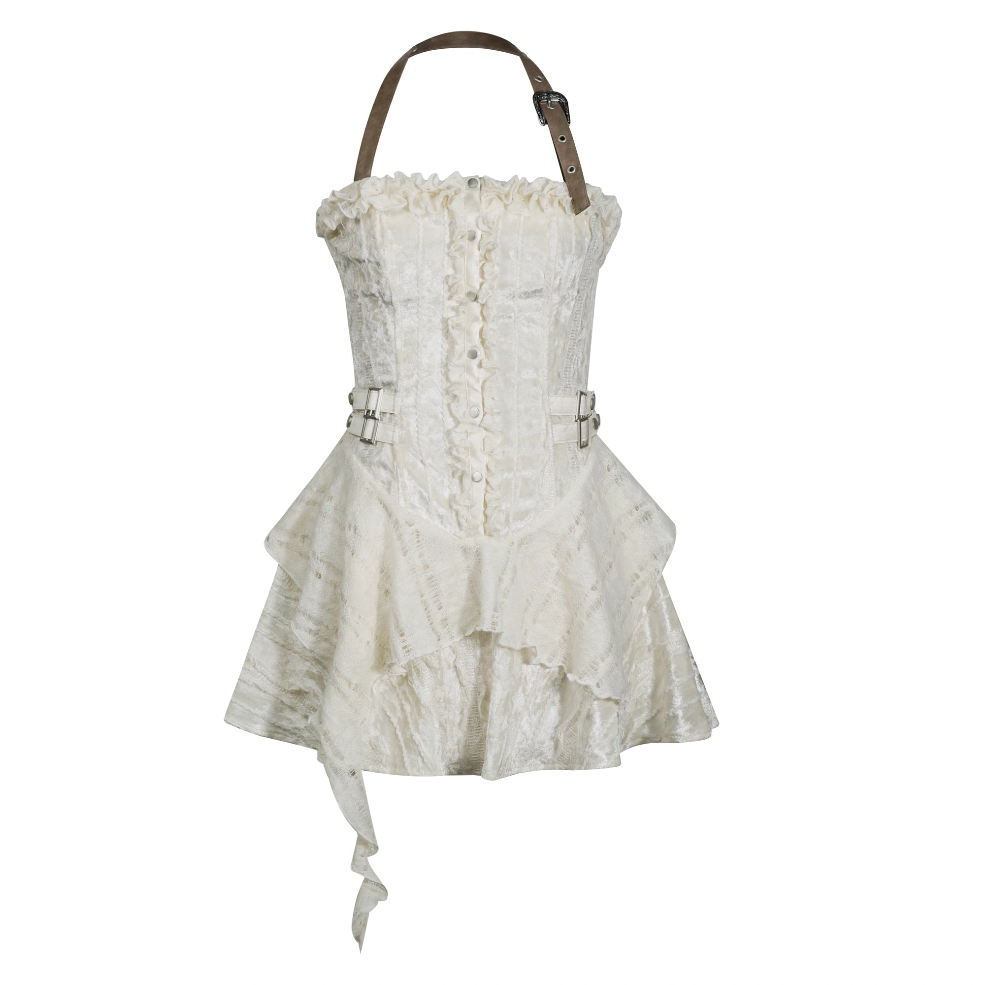 Chinese Clothing Cest Nous Update Punk Plaid Velvet Slip V-neck Dress MISSTT