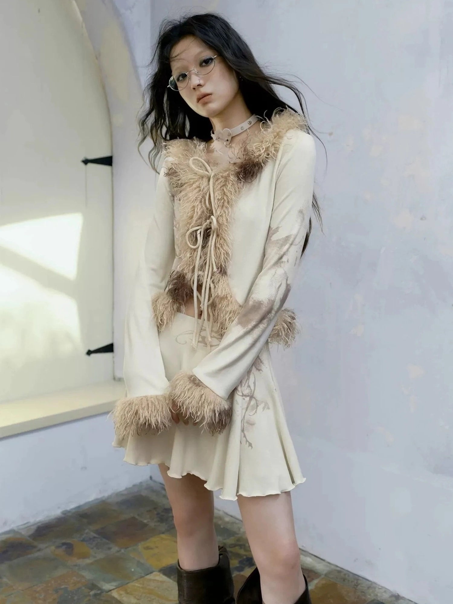Chinese Clothing Cest Nous Update Punk Poetry Embroidered Floral Knit Cardigan V-neck Long Sleeve