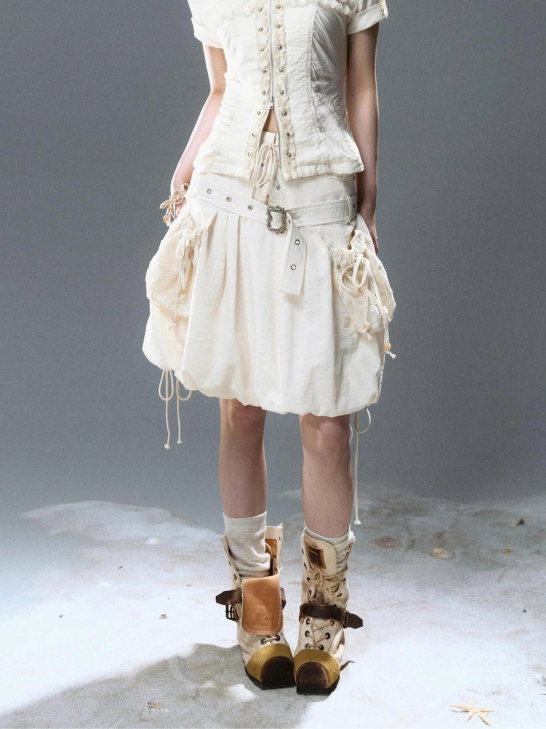 Chinese Clothing Cest Nous Update Punk Romantic Drawstring Sprout Skirt