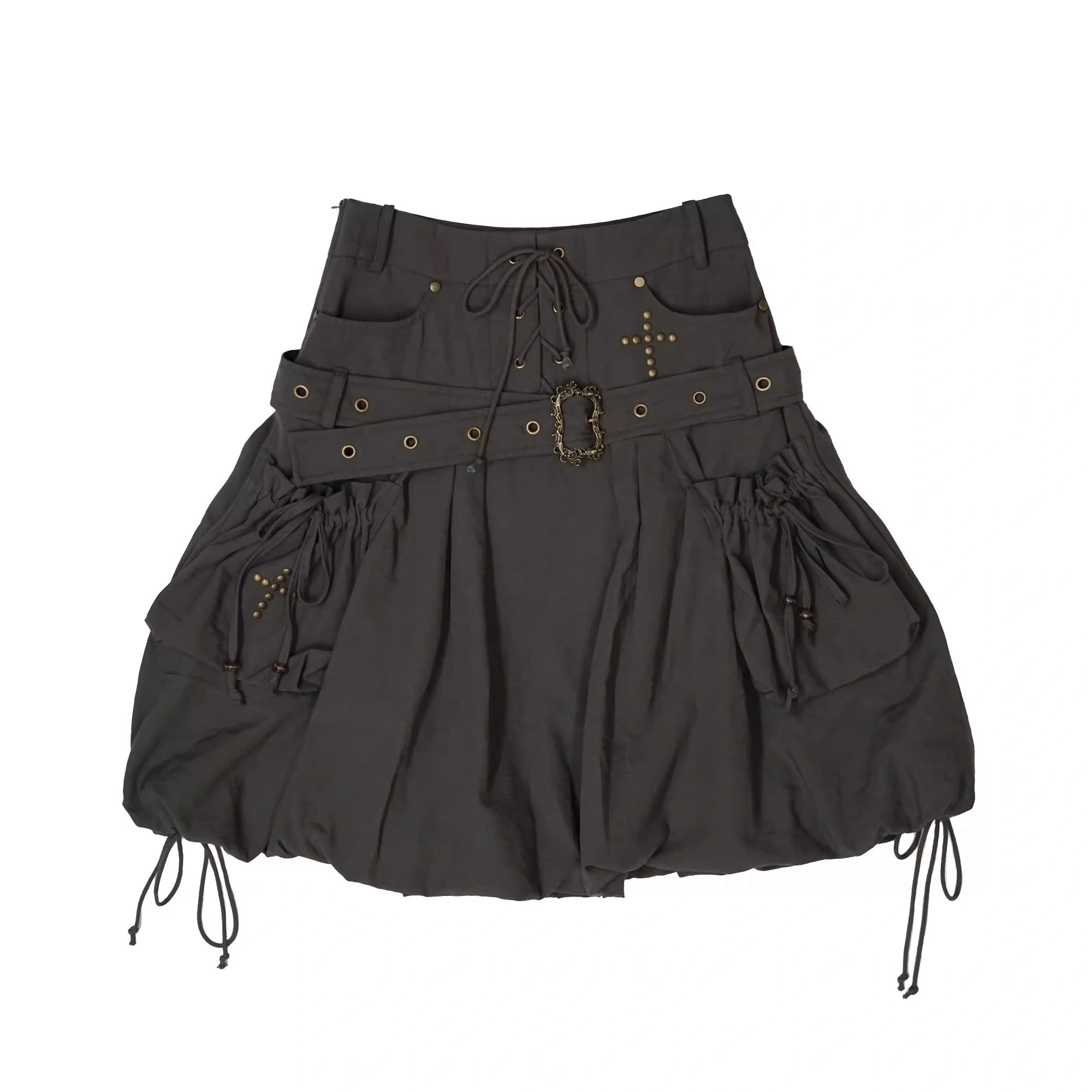 Chinese Clothing Cest Nous Update Punk Romantic Drawstring Sprout Skirt MISSTT