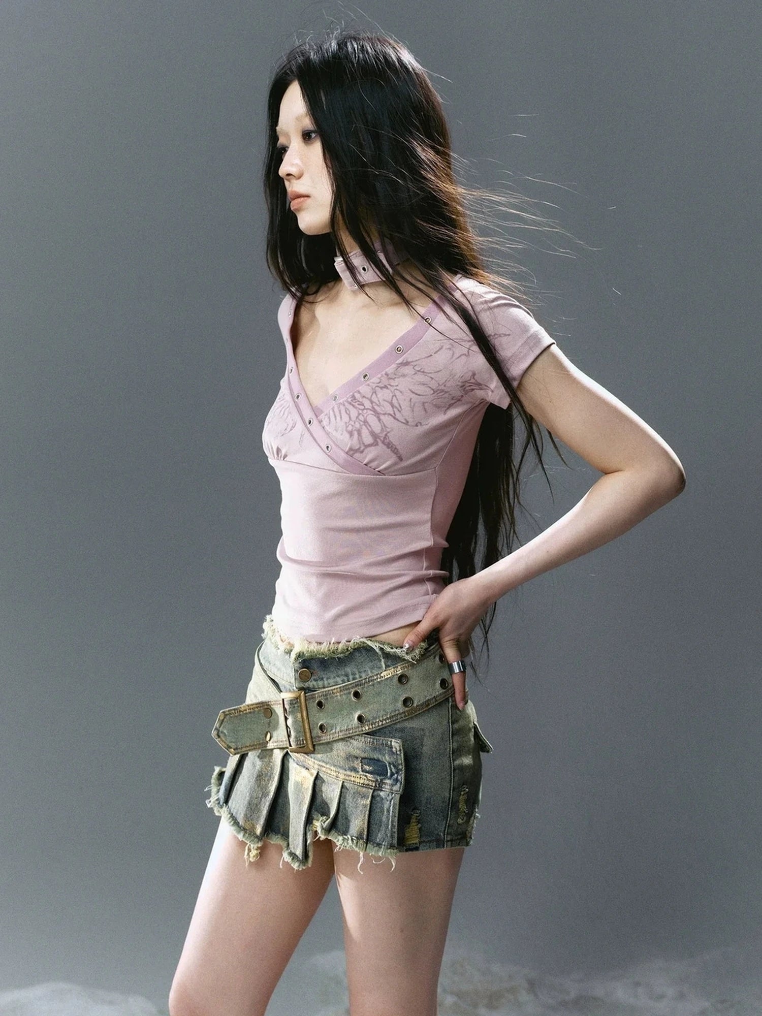Chinese Clothing Cest Nous Update Sea Fallen Butterfly Slim Tee