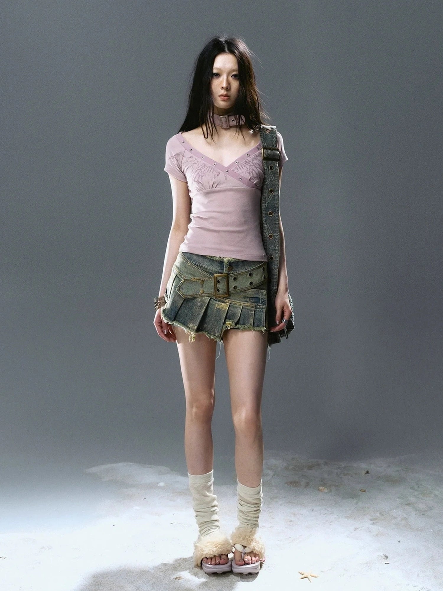 Chinese Clothing Cest Nous Update Sea Fallen Butterfly Slim Tee