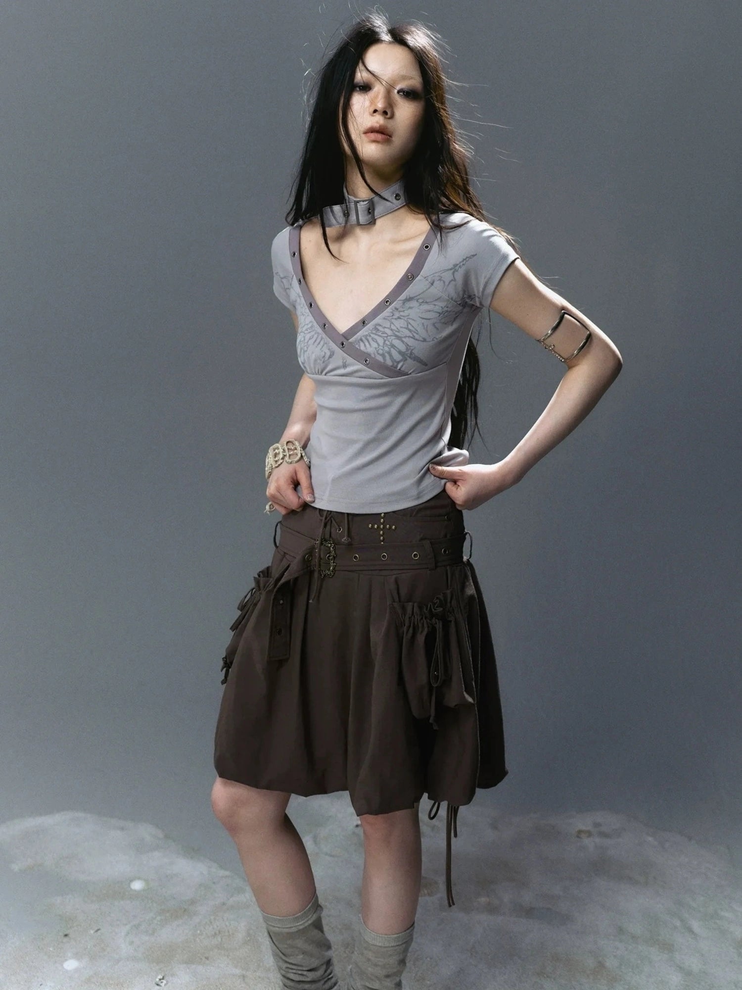 Chinese Clothing Cest Nous Update Sea Fallen Butterfly Slim Tee