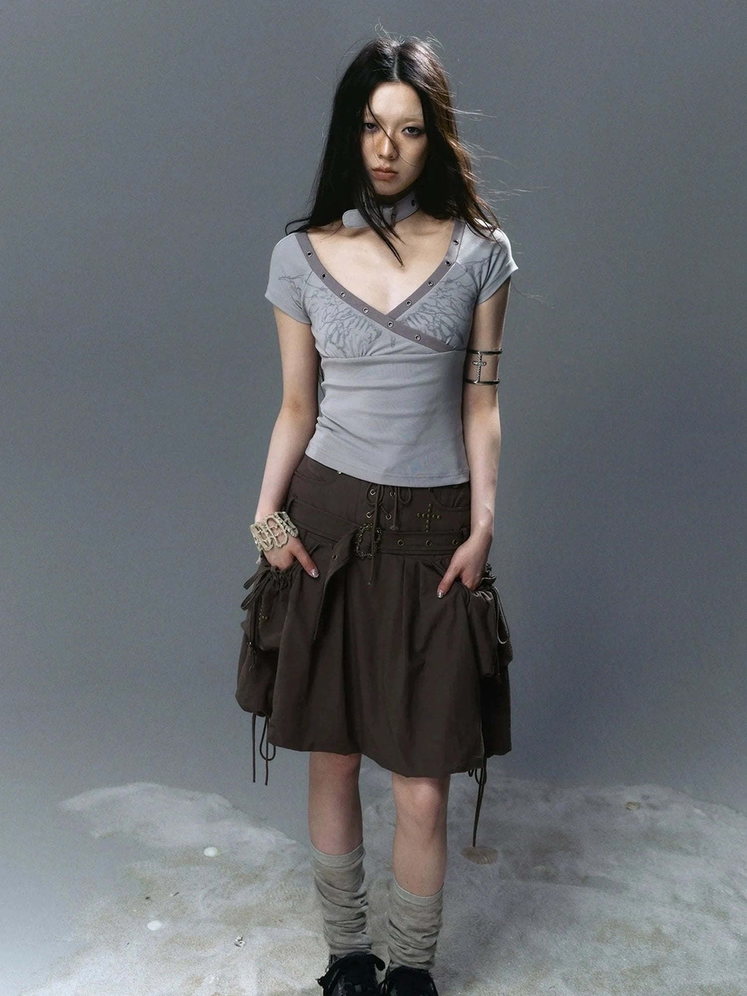 Chinese Clothing Cest Nous Update Sea Fallen Butterfly Slim Tee