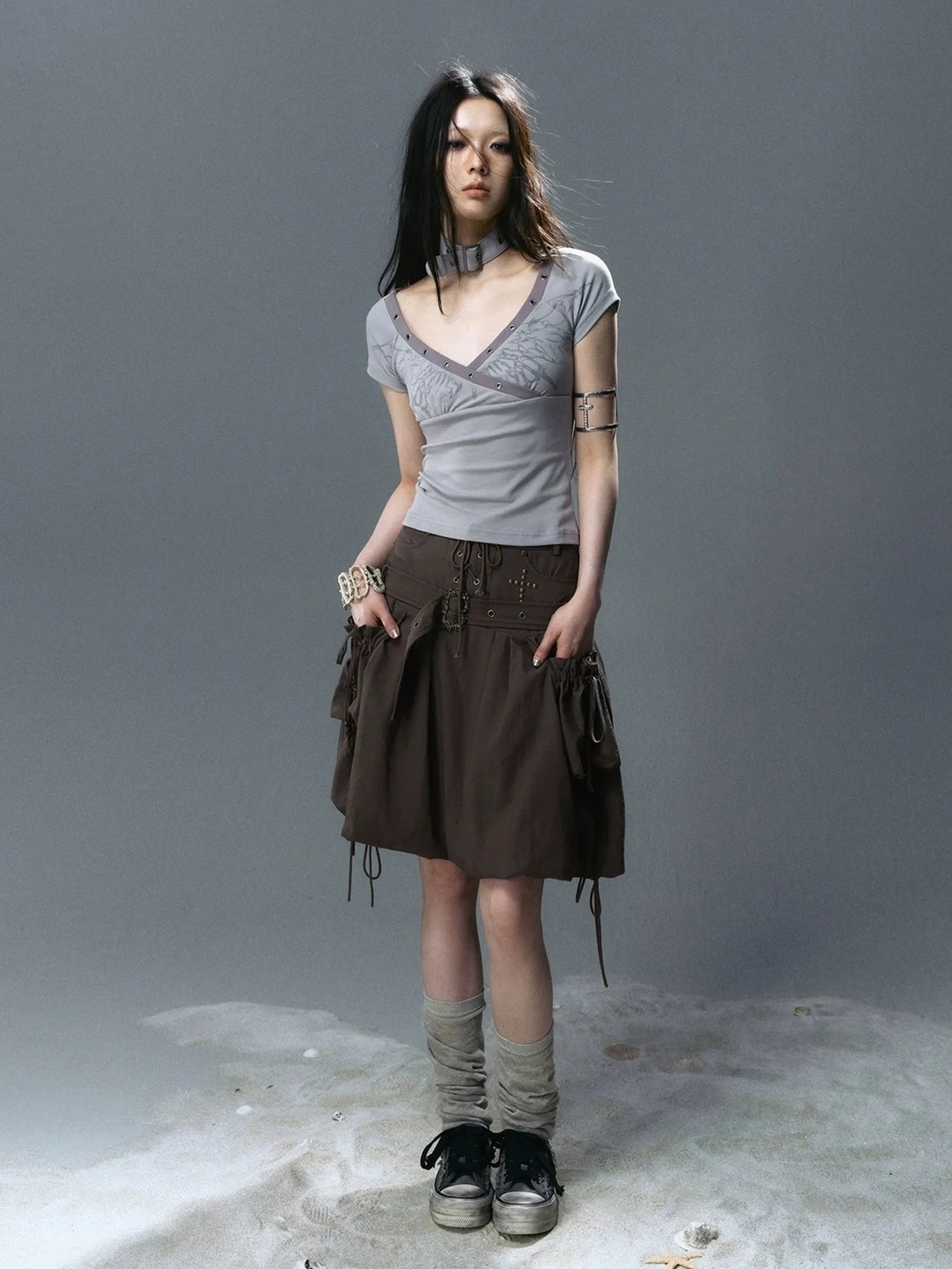 Chinese Clothing Cest Nous Update Sea Fallen Butterfly Slim Tee