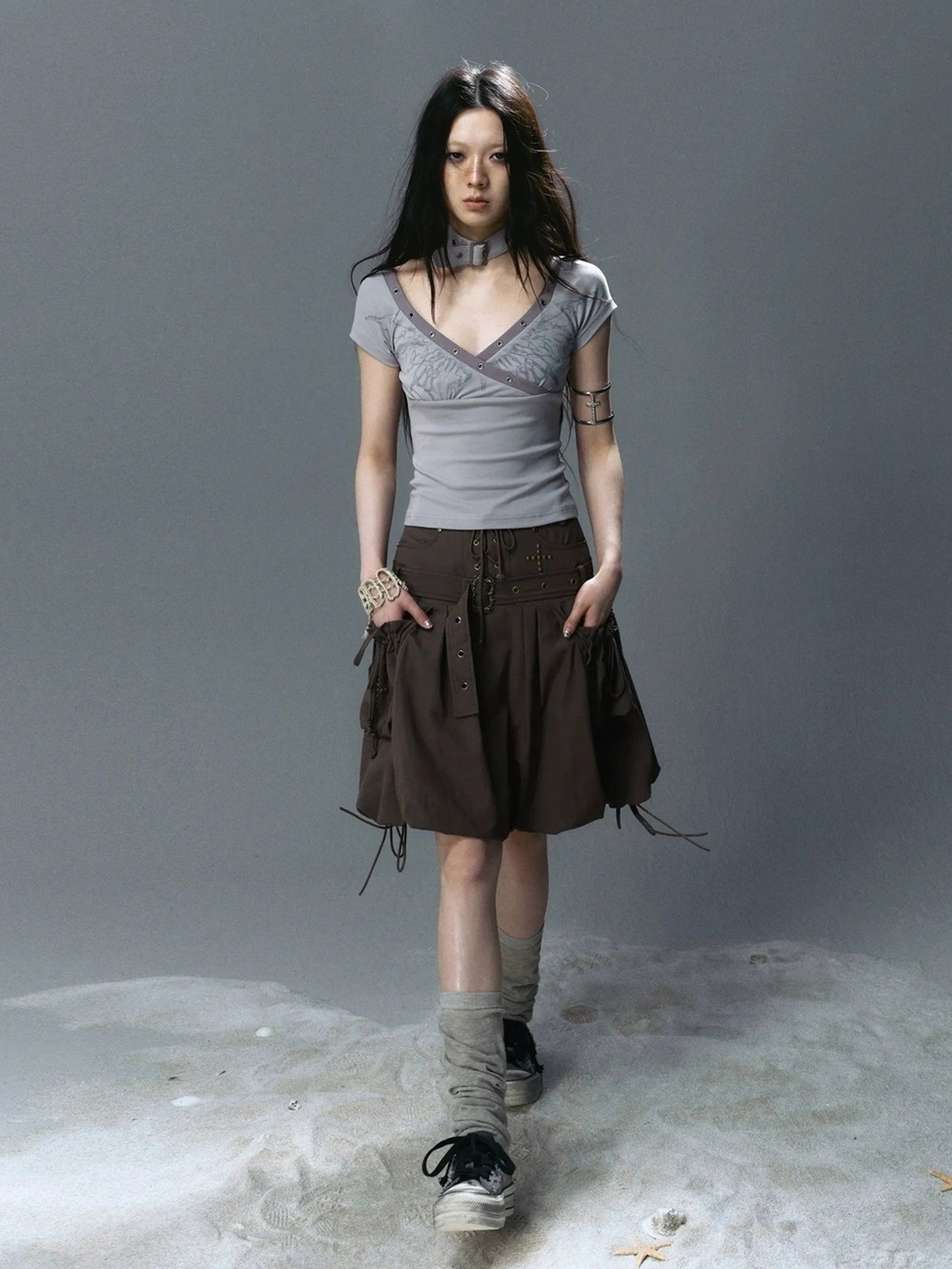 Chinese Clothing Cest Nous Update Sea Fallen Butterfly Slim Tee