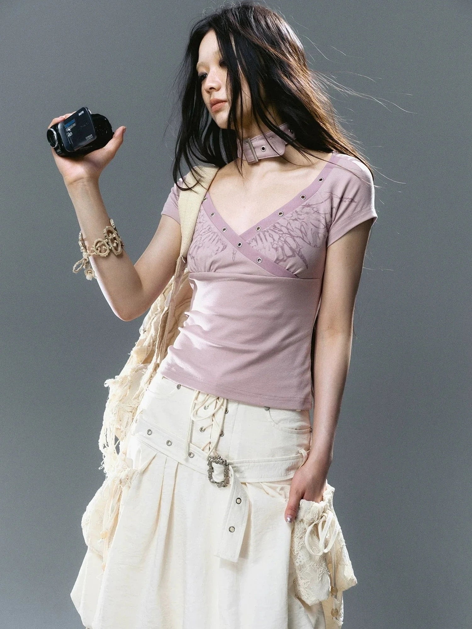 Chinese Clothing Cest Nous Update Sea Fallen Butterfly Slim Tee