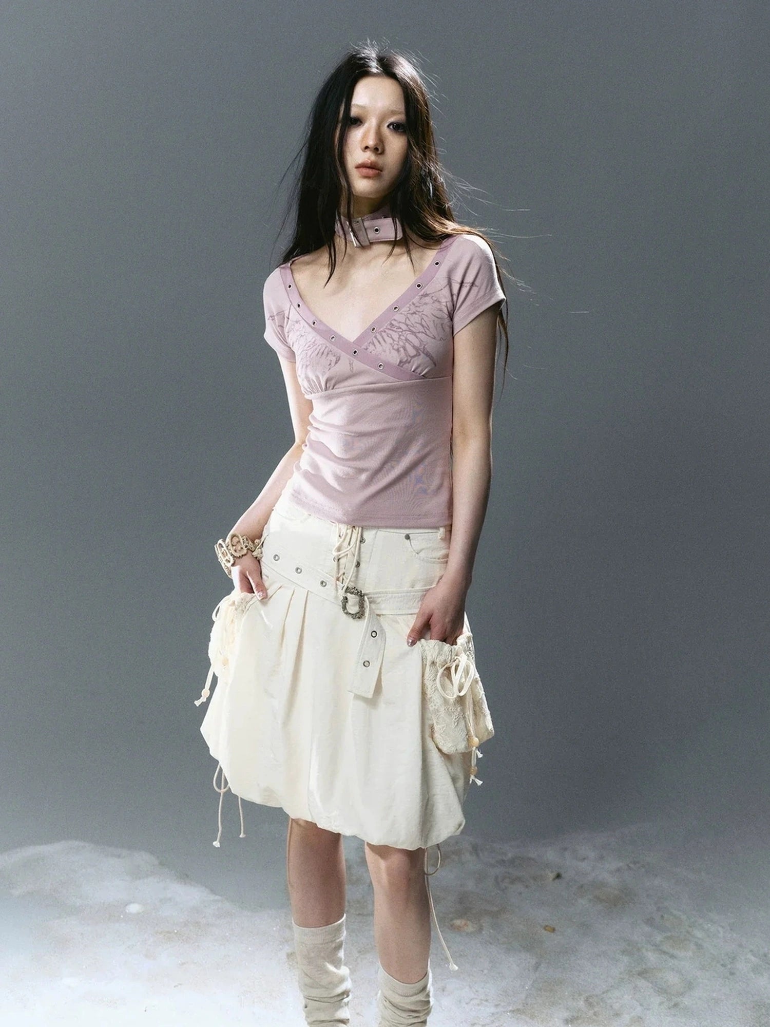 Chinese Clothing Cest Nous Update Sea Fallen Butterfly Slim Tee