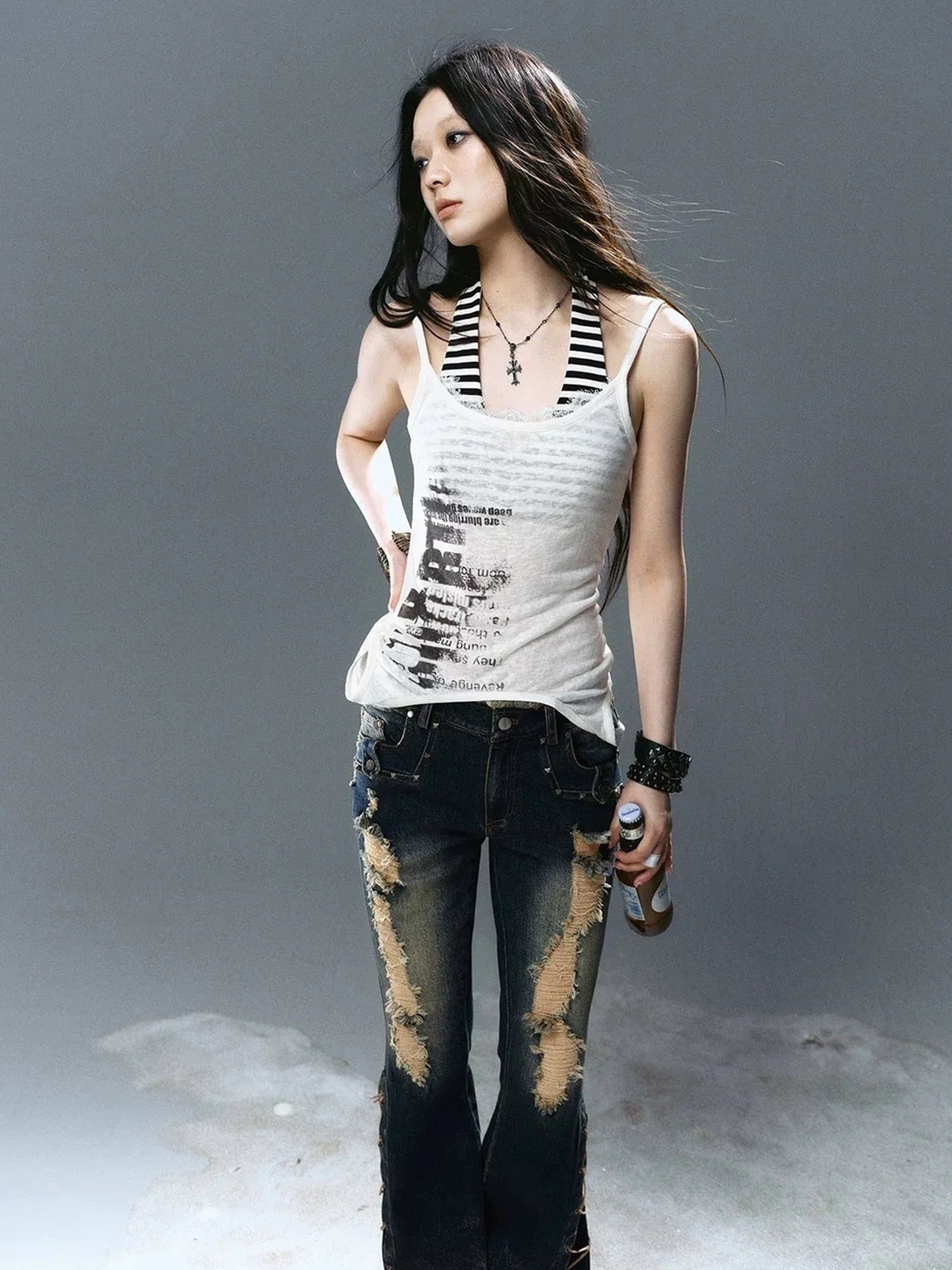 Chinese Clothing Cest Nous Update Two Way Graffiti Bandeau Set