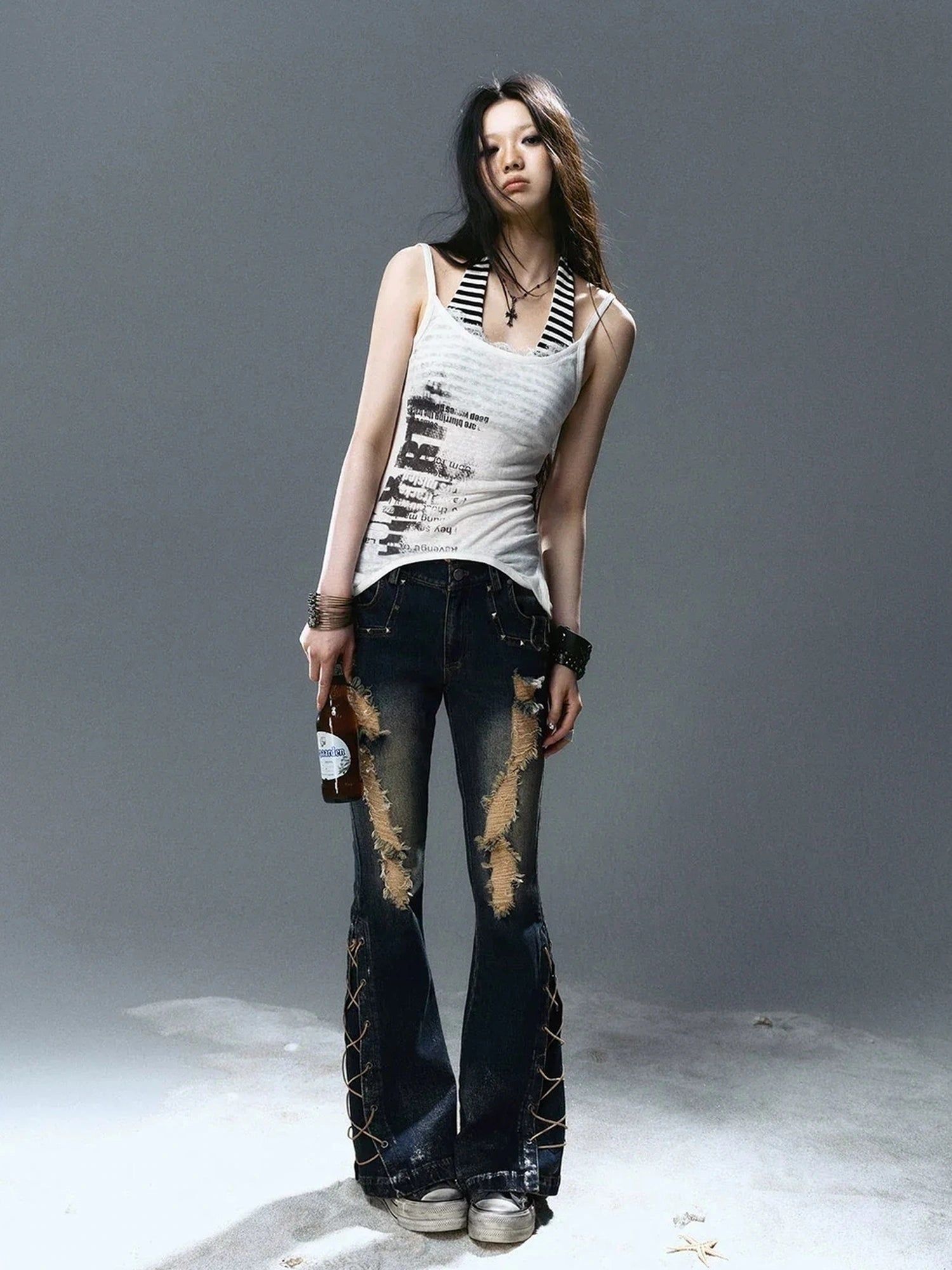 Chinese Clothing Cest Nous Update Two Way Graffiti Bandeau Set