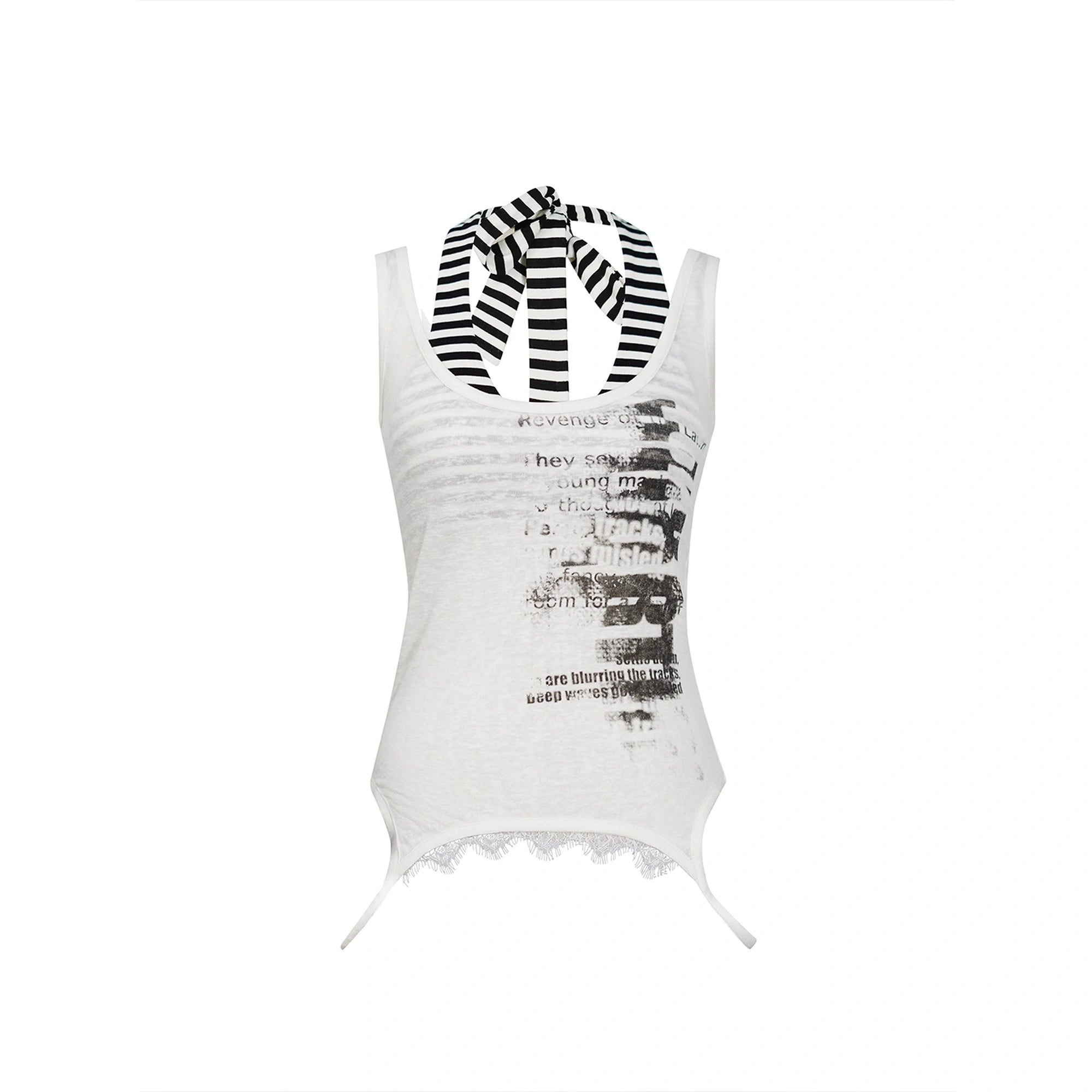 Chinese Clothing Cest Nous Update Two Way Graffiti Bandeau Set MISSTT