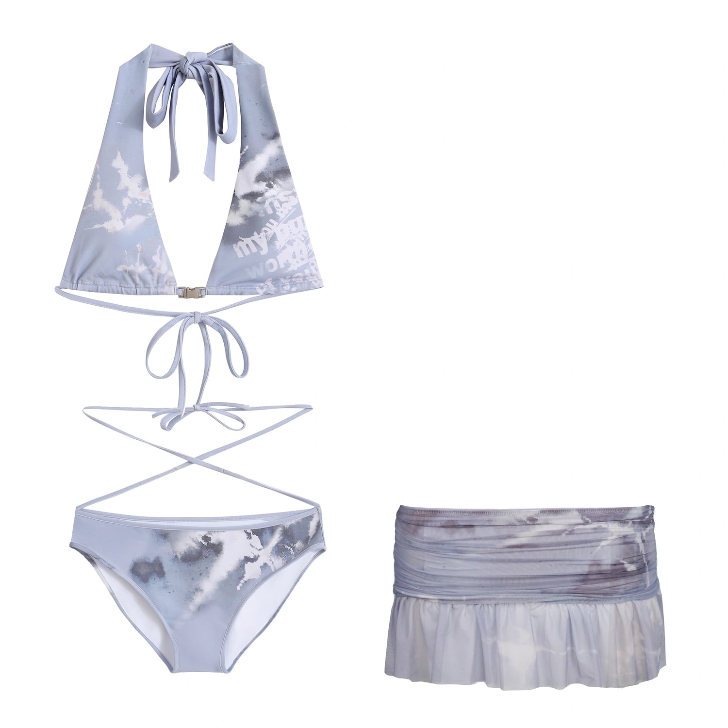 Chinese Clothing Cest Nous Update Underwater Dream Tie Dye Swimsuit Set MISSTT