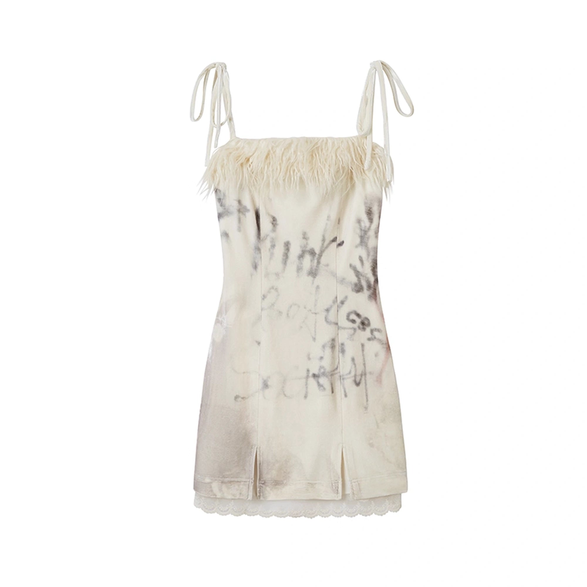 Chinese Clothing Cest Nous Update Velvet Print Trimmed Slit Dress MISSTT