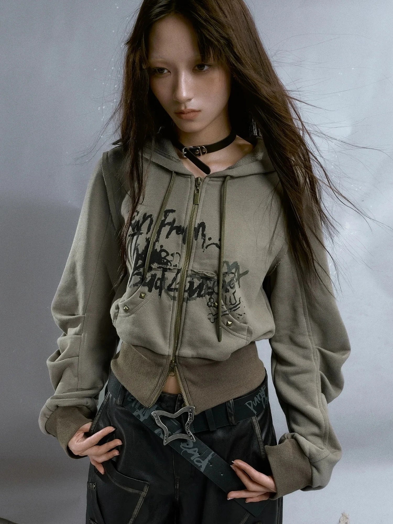 Chinese Clothing Cest Nous Update Vintage Butterfly Buckle Punk Graffiti Belt