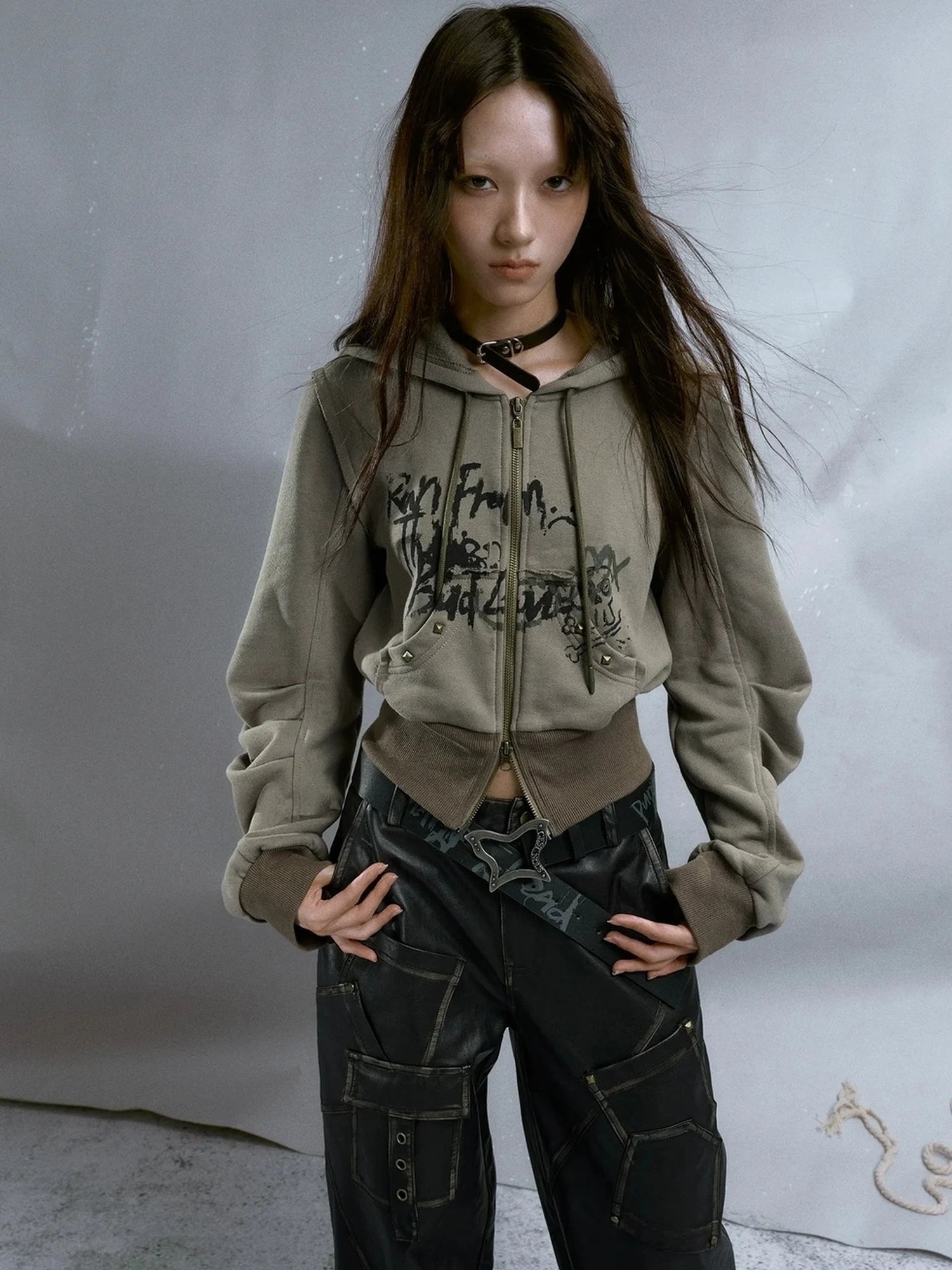 Chinese Clothing Cest Nous Update Vintage Butterfly Buckle Punk Graffiti Belt
