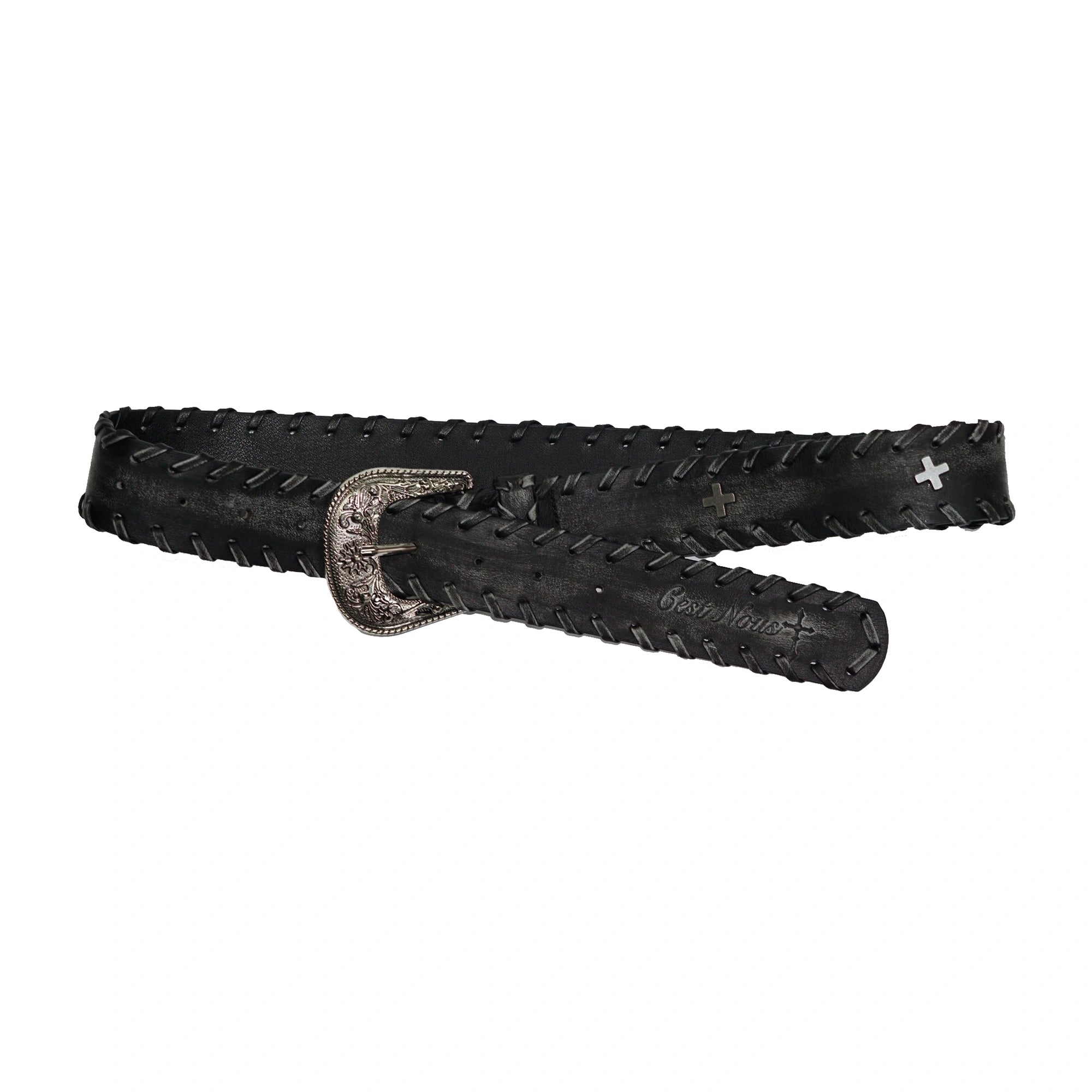 Chinese Clothing Cest Nous Update Vintage Carved Buckle Distressed Leather Lacing Belt MISSTT