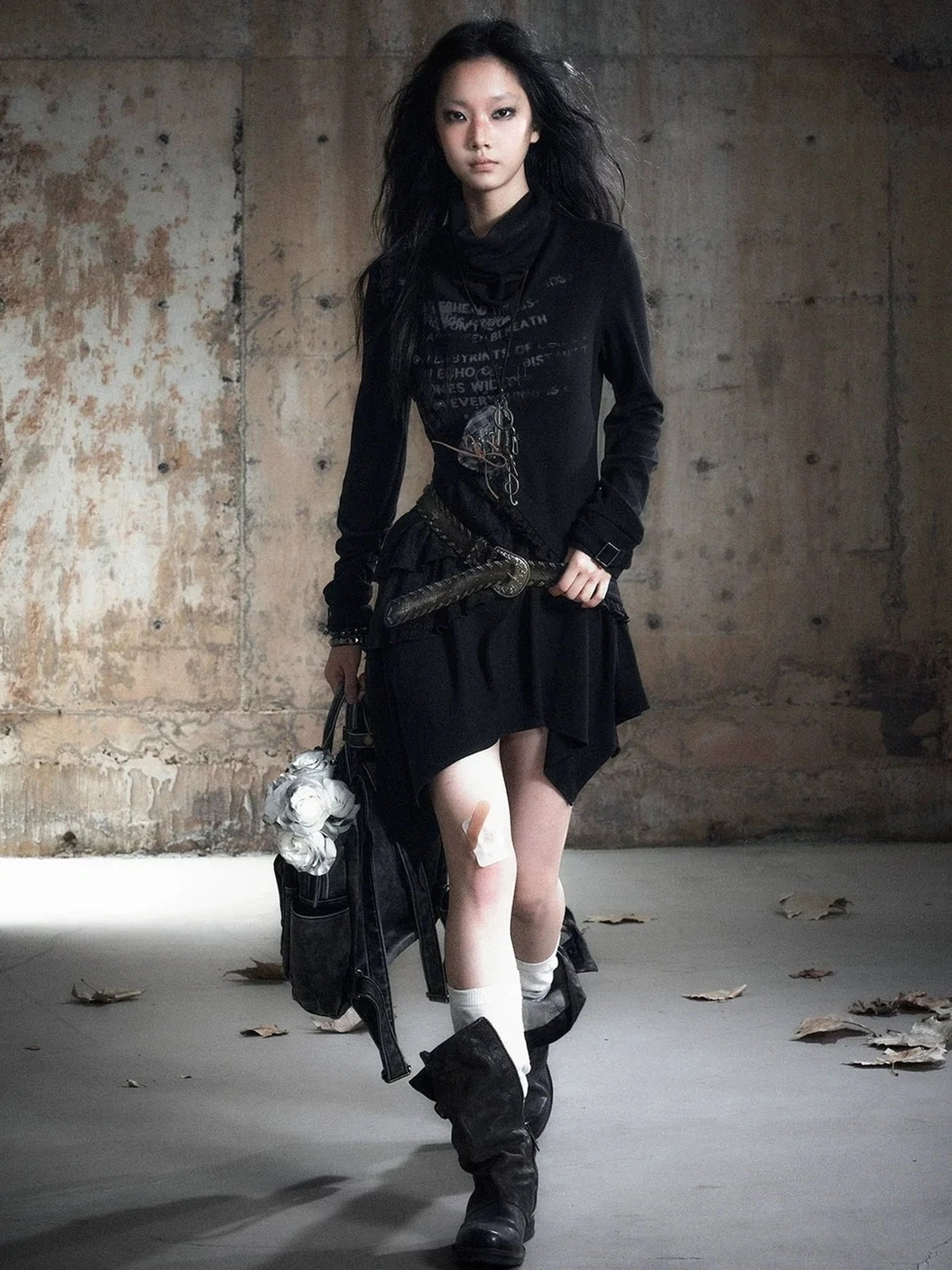 Chinese Clothing Cest Nous Update Vintage Carved Buckle Distressed Leather Lacing Belt