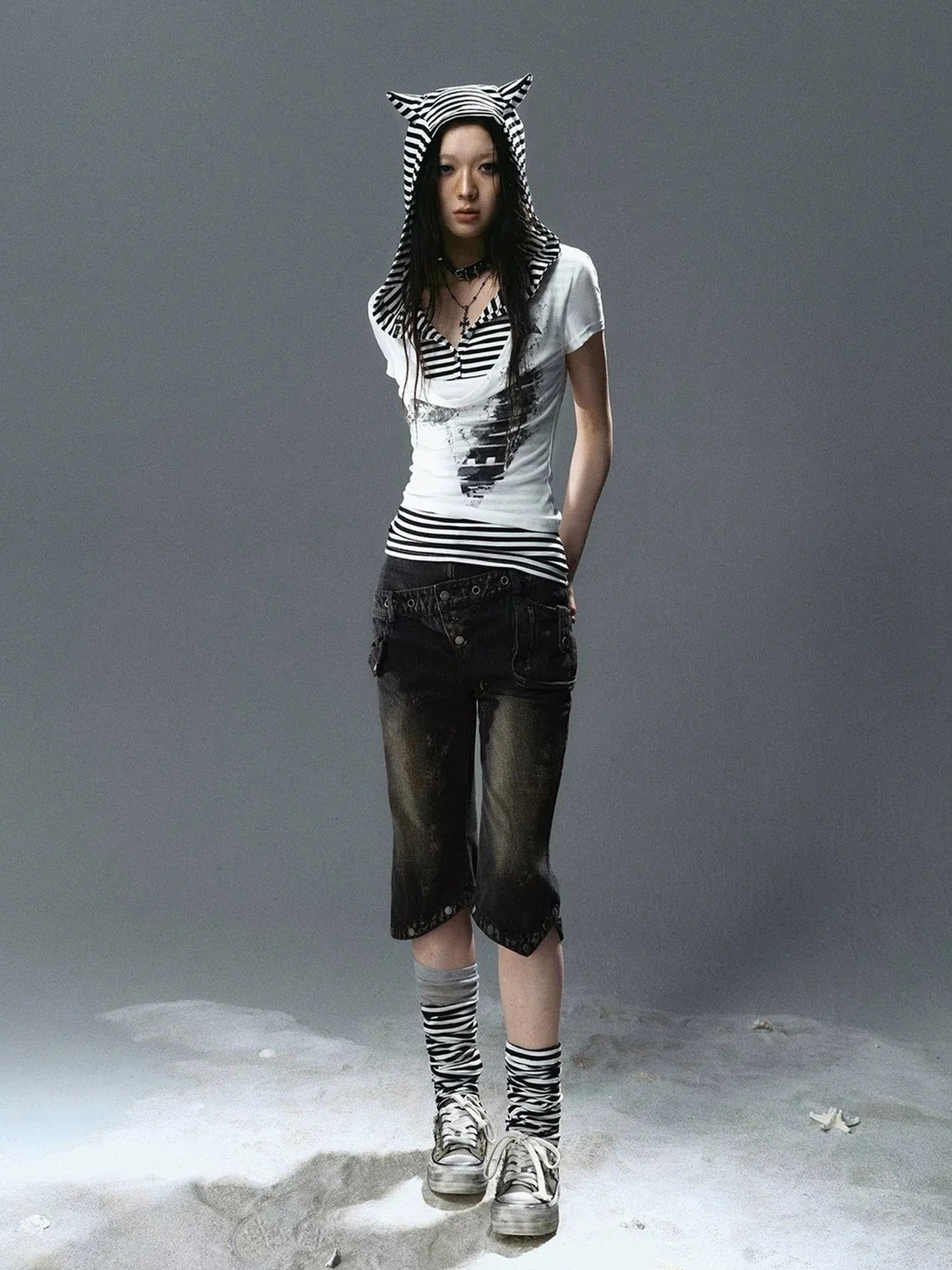 Chinese Clothing Cest Nous Update Vintage Cross Patch Distressed Canvas Sneakers