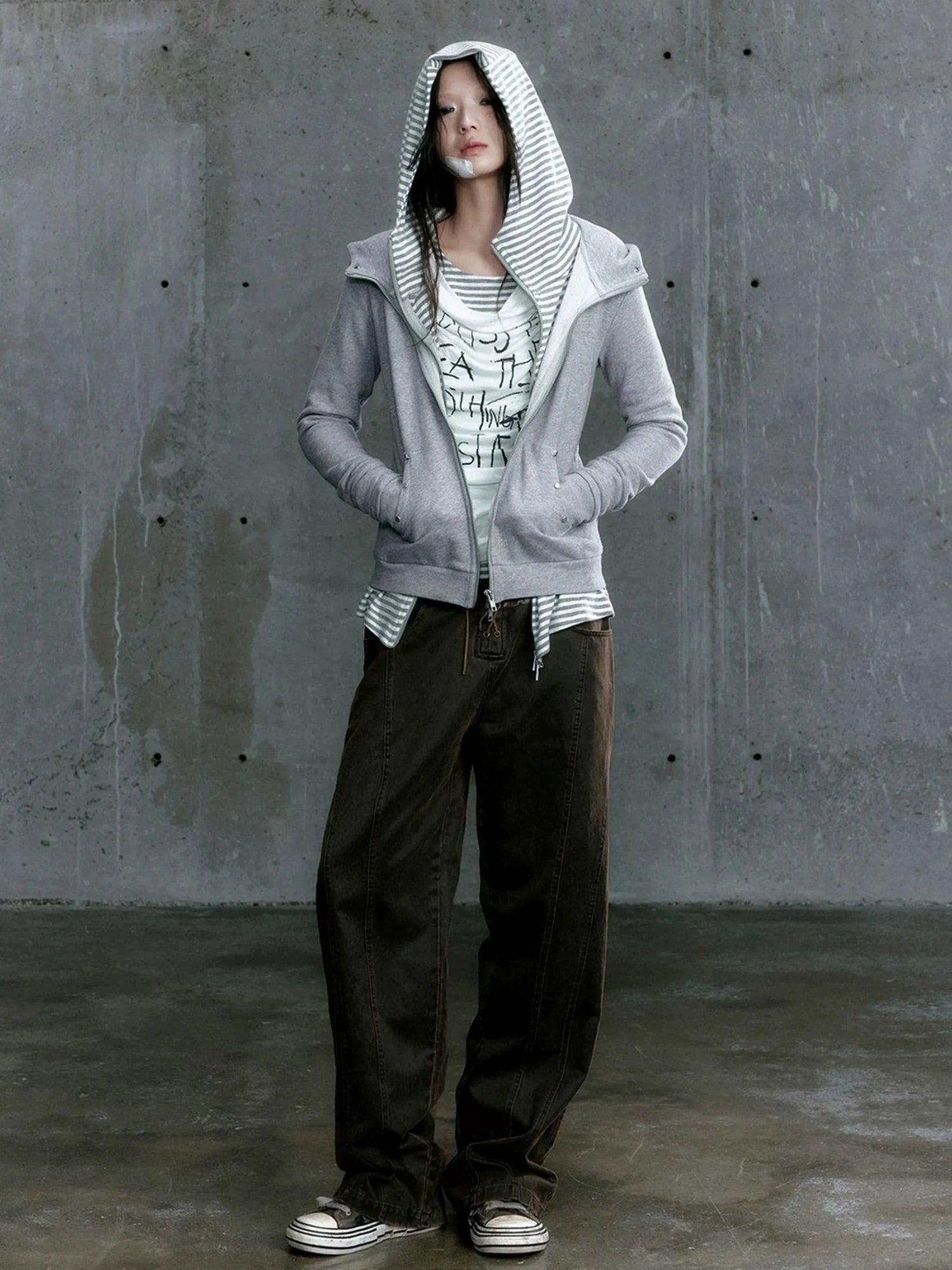 Chinese Clothing Cest Nous Update Vintage Drape Collar Graffiti Knit Top