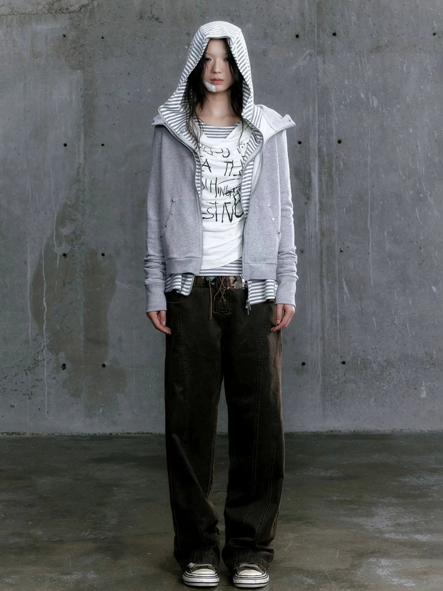 Chinese Clothing Cest Nous Update Vintage Drape Collar Graffiti Knit Top