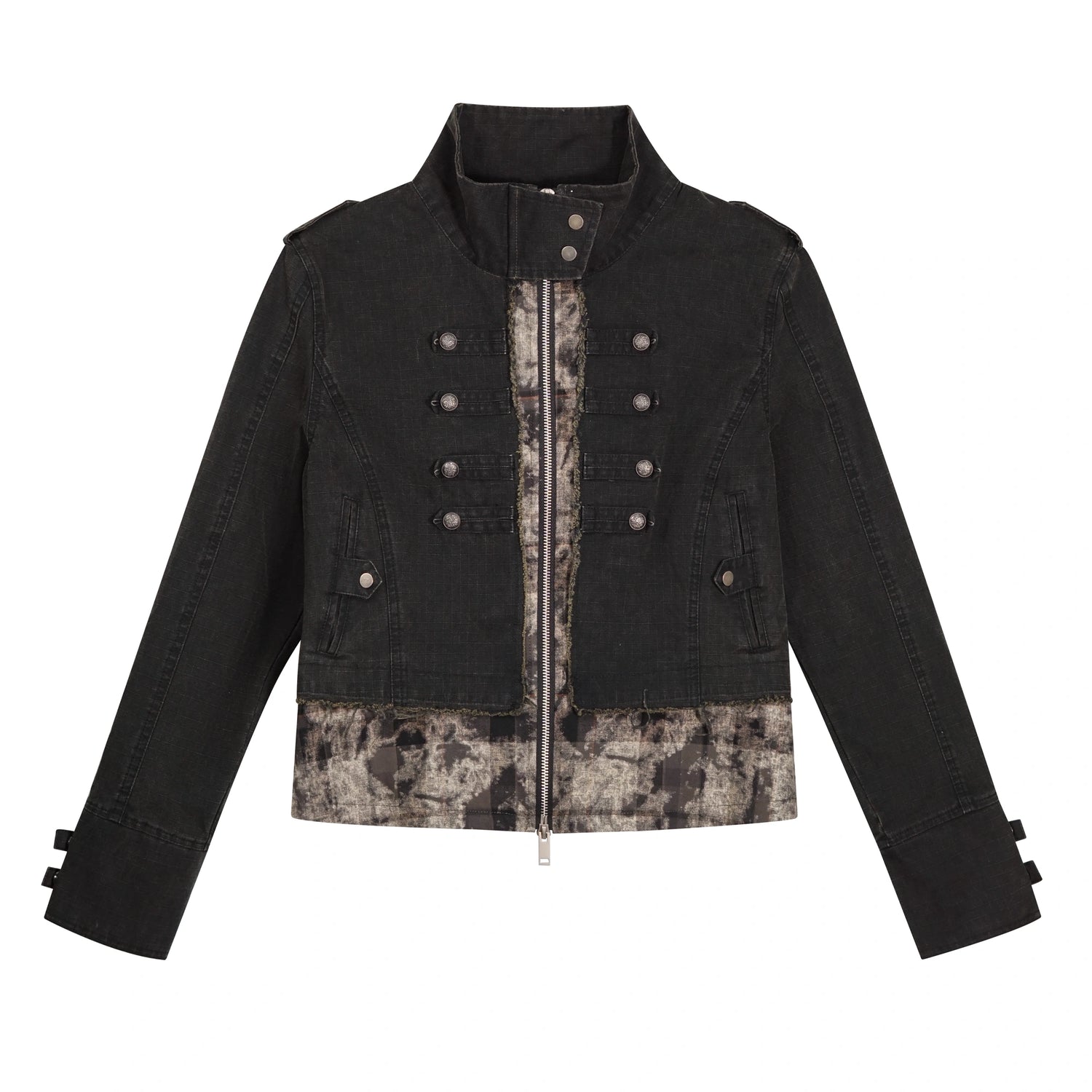 Chinese Clothing Cest Nous Update Vintage Washed Distressed Camouflage Cropped Jacket MISSTT