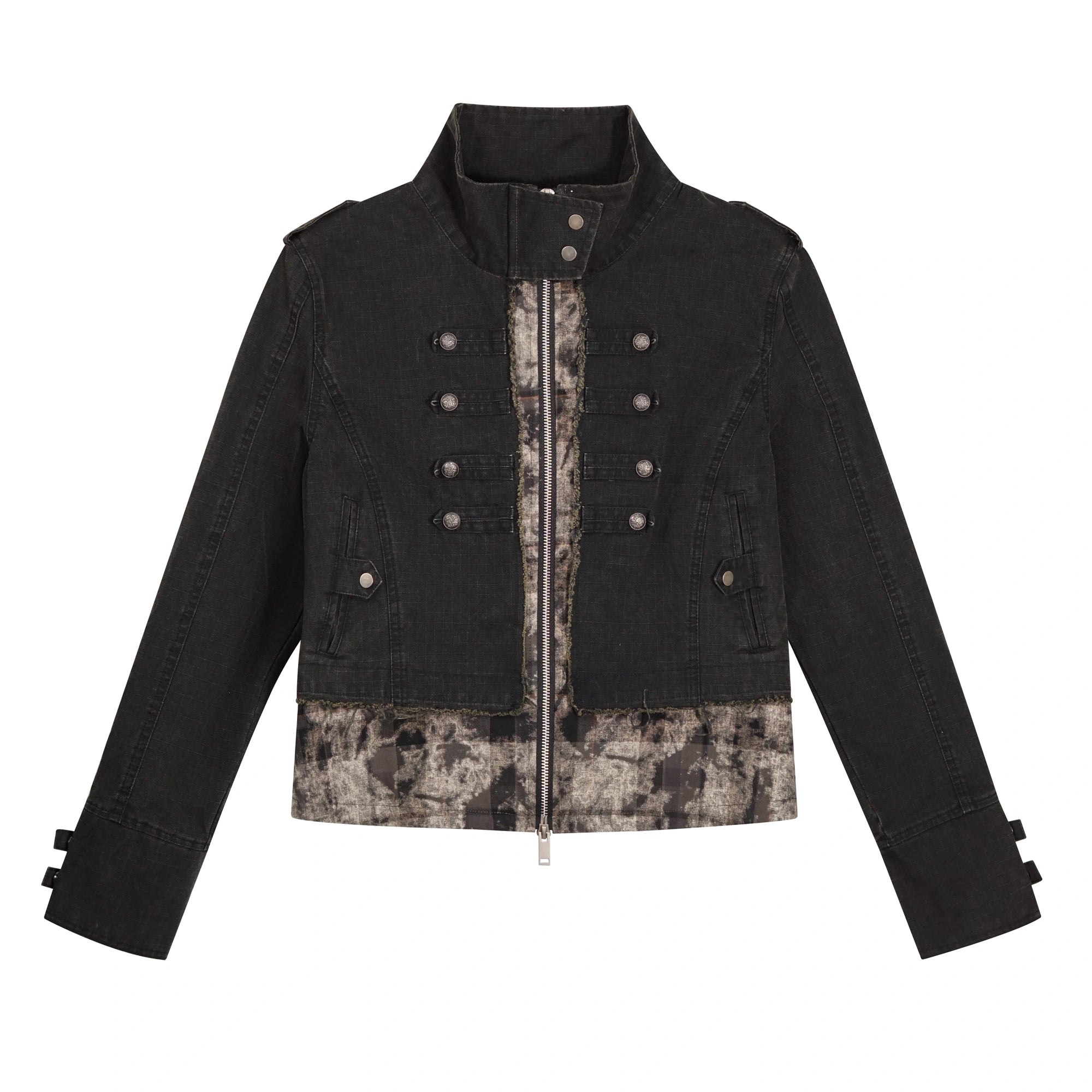 Chinese Clothing Cest Nous Update Vintage Washed Distressed Camouflage Cropped Jacket MISSTT