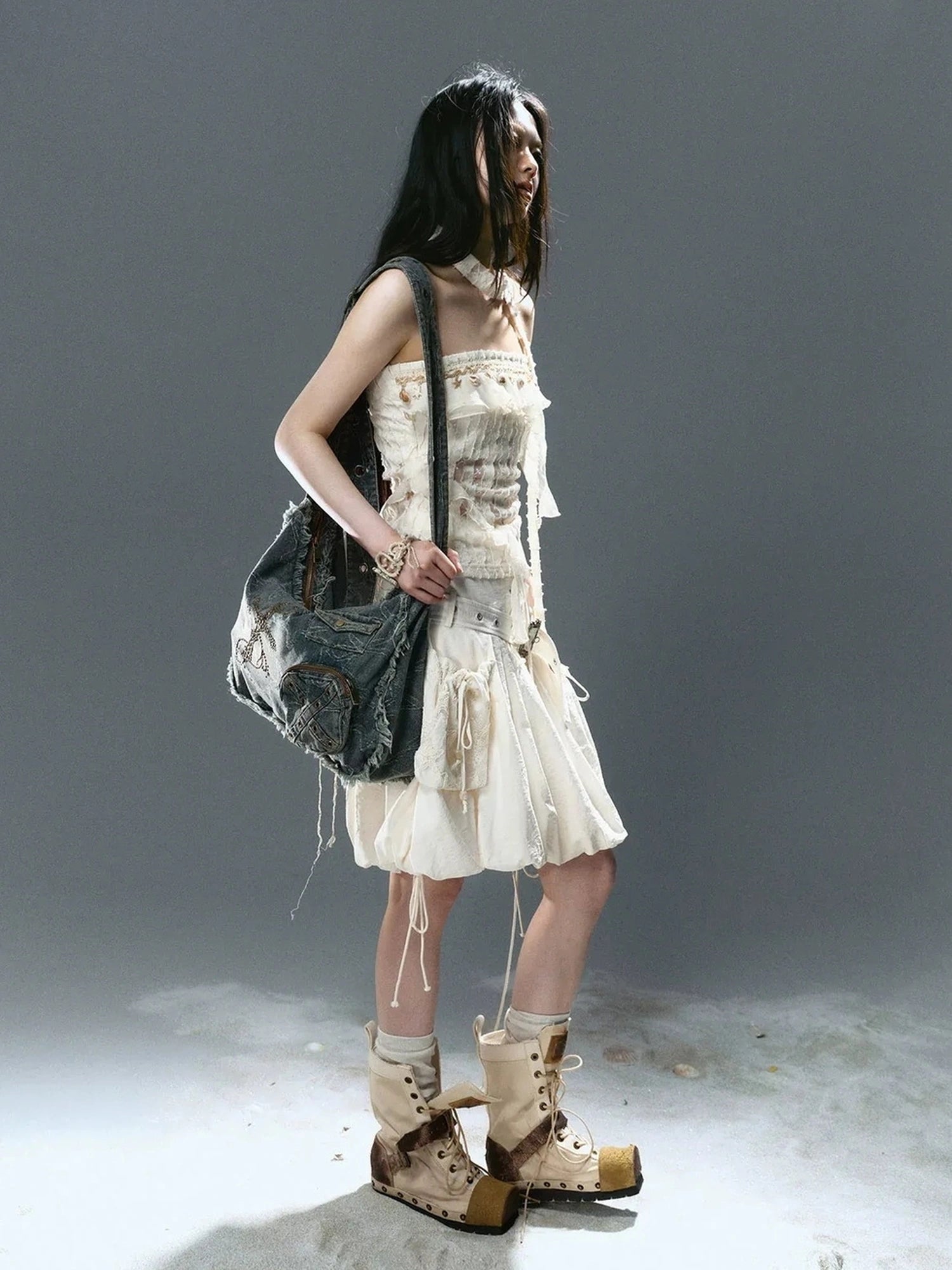 Chinese Clothing Cest Nous Update Washed Star Cross Messenger Bag